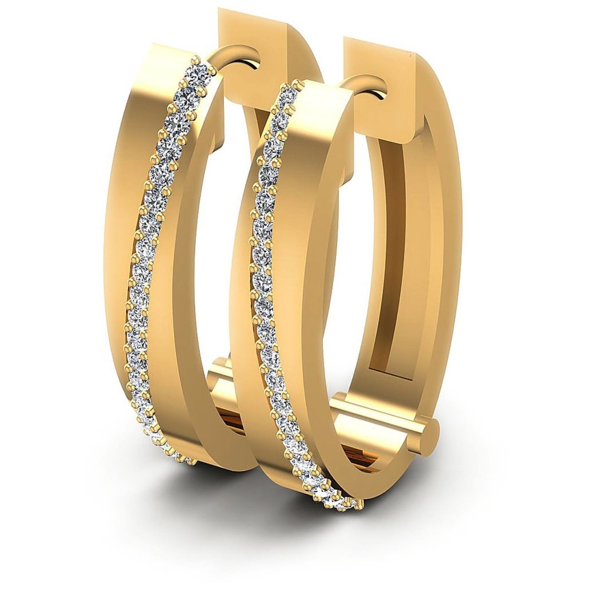 0.40 CT Round Cut Diamonds - Hoop & Drop Earrings - Primestyle.com
