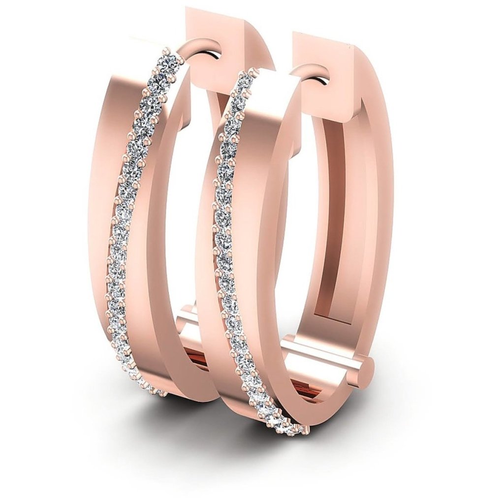 0.40 CT Round Cut Natural Diamonds - Hoop & Drop Earrings