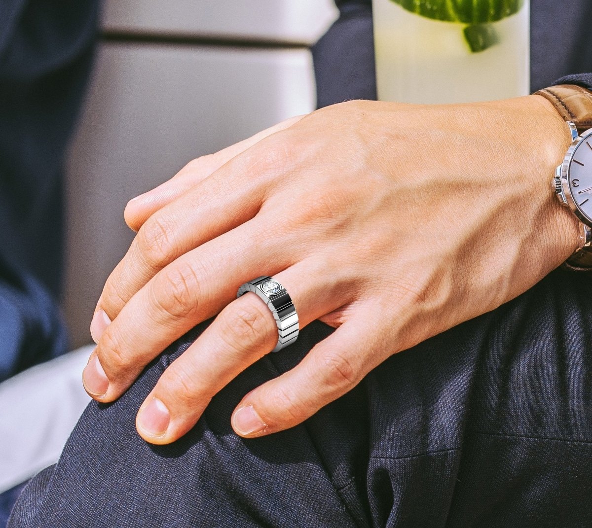 0.40 CT Round Cut Diamonds - Mens Wedding Band - Primestyle.com