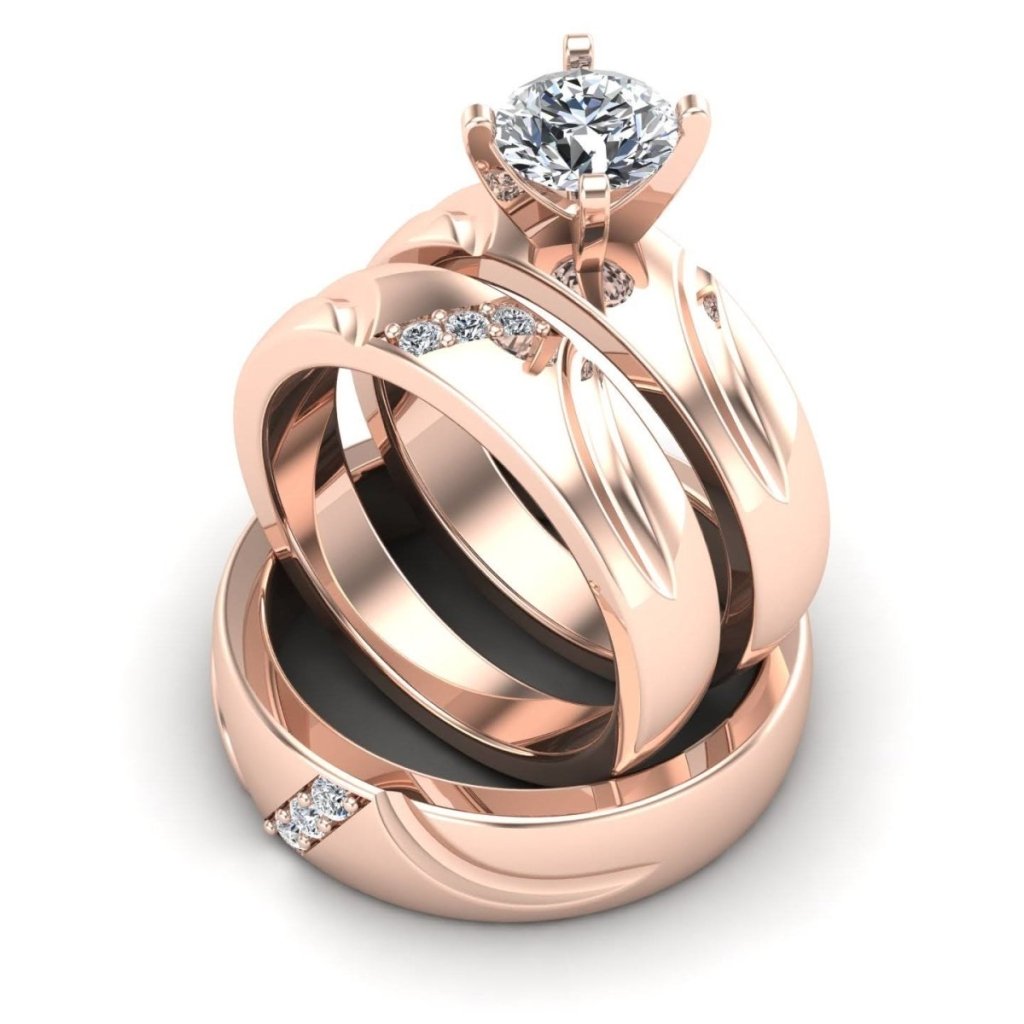 0.41 - 1.56 CT Round Cut Natural Diamonds - Trio Rings - Primestyle.com