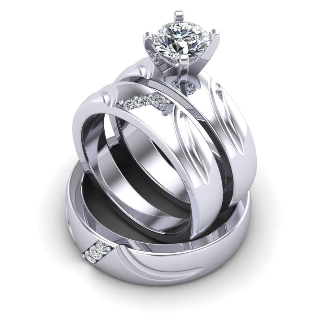 0.41 - 1.56 CT Round Cut Natural Diamonds - Trio Rings - Primestyle.com