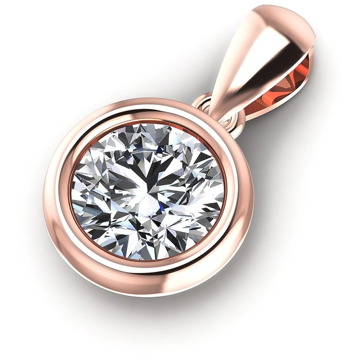 0.45-1.50 CT Round Cut Diamonds - Solitaire Pendant