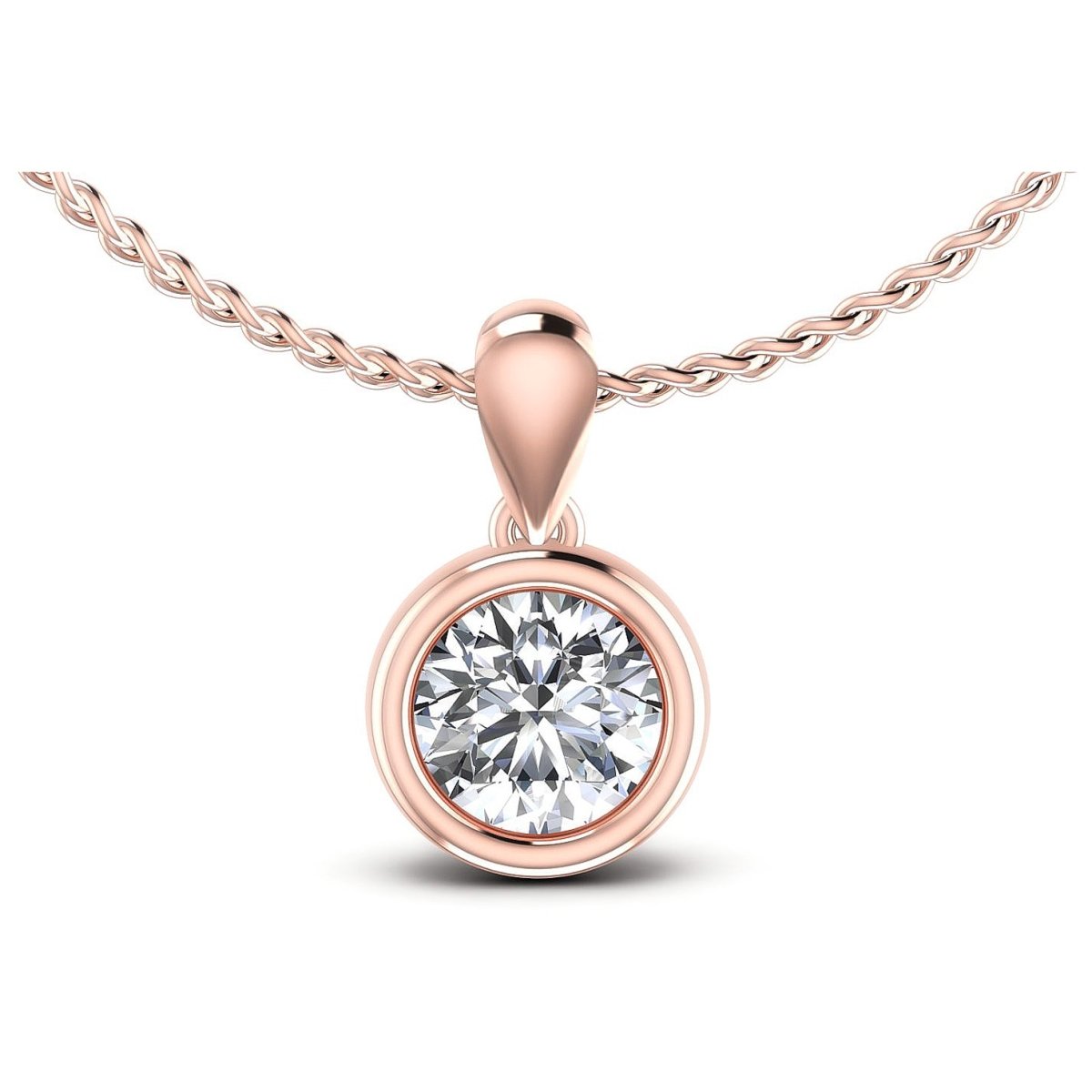 0.45-1.50 CT Round Cut Diamonds - Solitaire Pendant