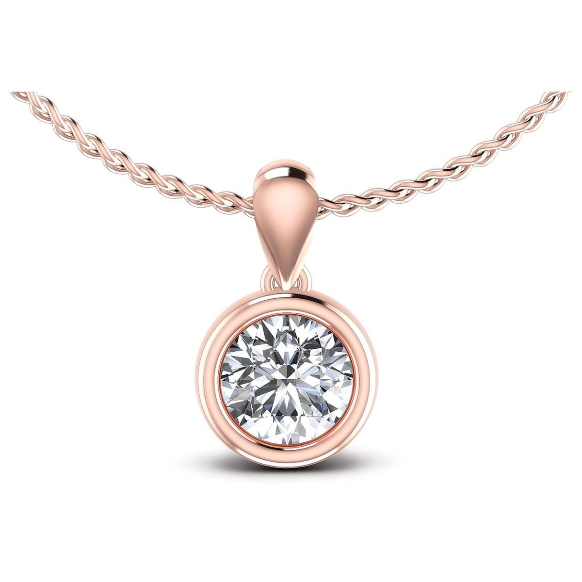 0.45-1.50 CT Round Cut Diamonds - Solitaire Pendant - Primestyle.com