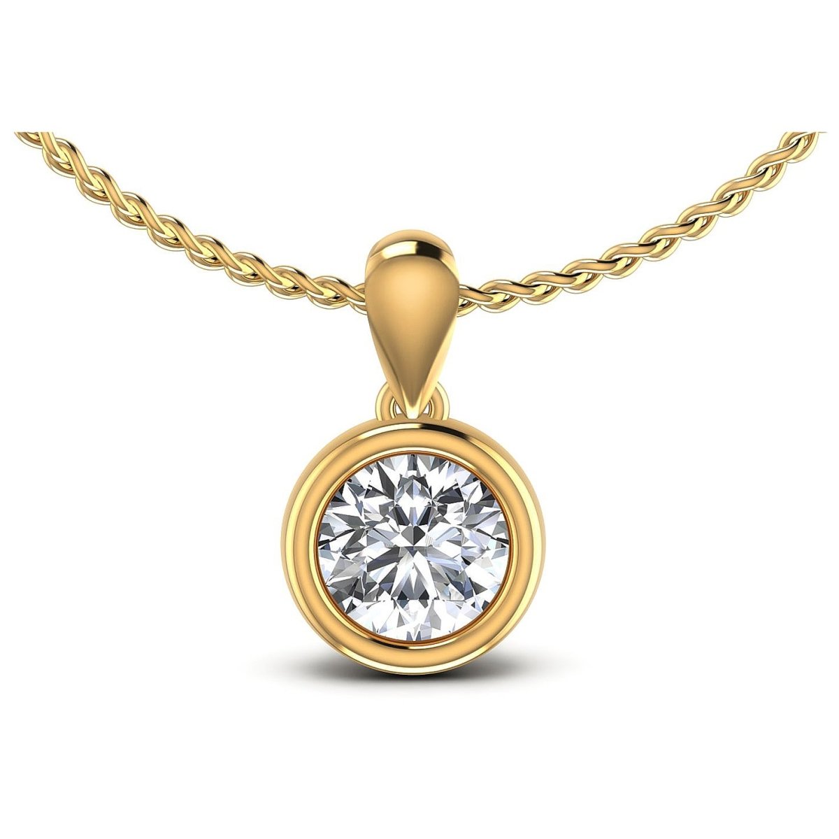 0.45-1.50 CT Round Cut Diamonds - Solitaire Pendant - Primestyle.com