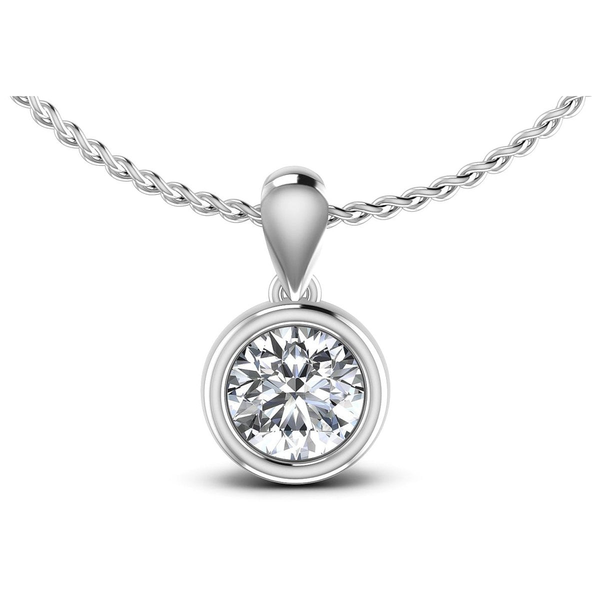 0.55 CT Round Cut Natural Diamonds - Solitaire Pendant