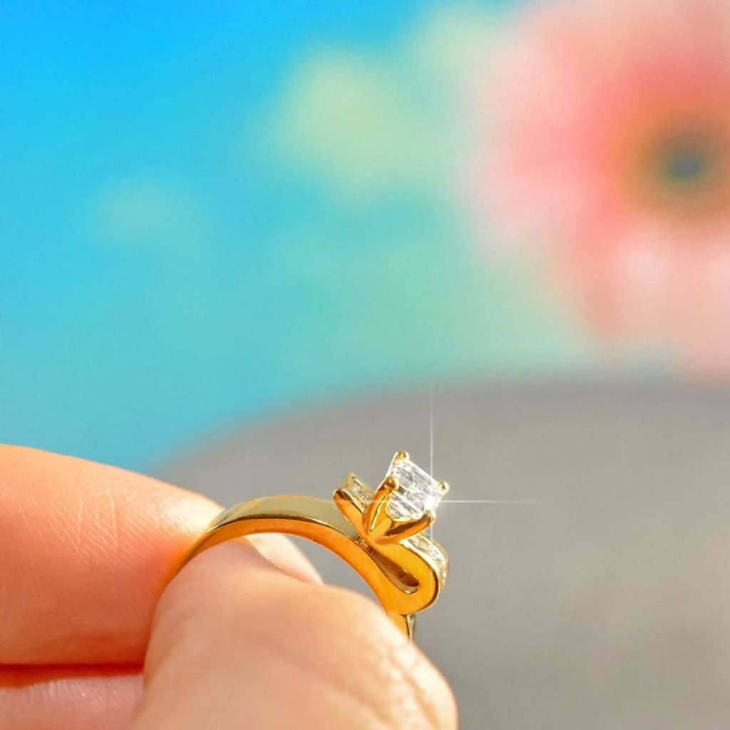 0.45 - 1.60 CT Emerald & Princess Cut Natural Diamonds - Engagement Ring - Primestyle.com