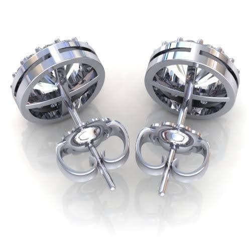 0.45-1.70 CT Round & Oval Cut Diamonds - Stud Earrings