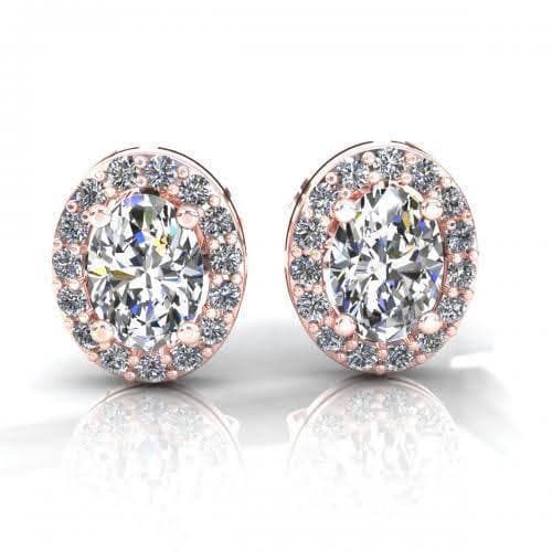 0.45-1.70 CT Round &amp; Oval Cut Diamonds - Stud Earrings - Primestyle.com