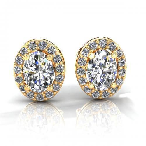 0.45-1.70 CT Round & Oval Cut Diamonds - Stud Earrings