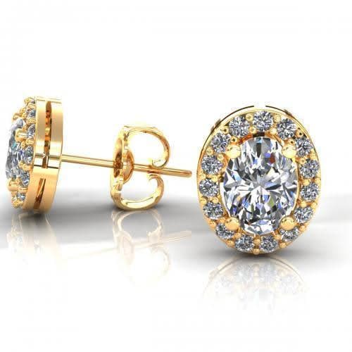 0.45 - 1.70 CT Oval & Round Cut Natural Diamonds - Stud Earrings - Primestyle.com