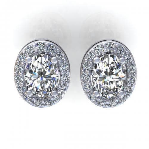 0.45-1.70 CT Round & Oval Cut Diamonds - Stud Earrings