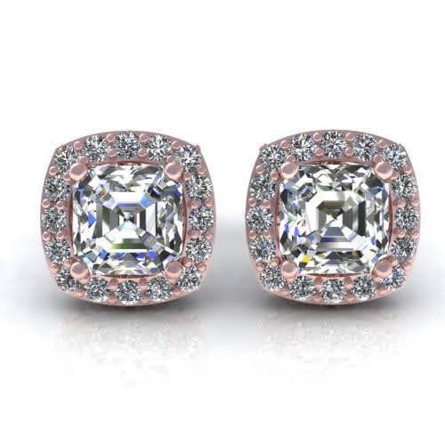 0.45-2.20 CT Round &amp; Ascher Cut Diamonds - Stud Earrings - Primestyle.com