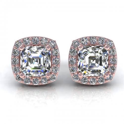 0.45-2.20 CT Round & Ascher Cut Diamonds - Stud Earrings - Primestyle.com