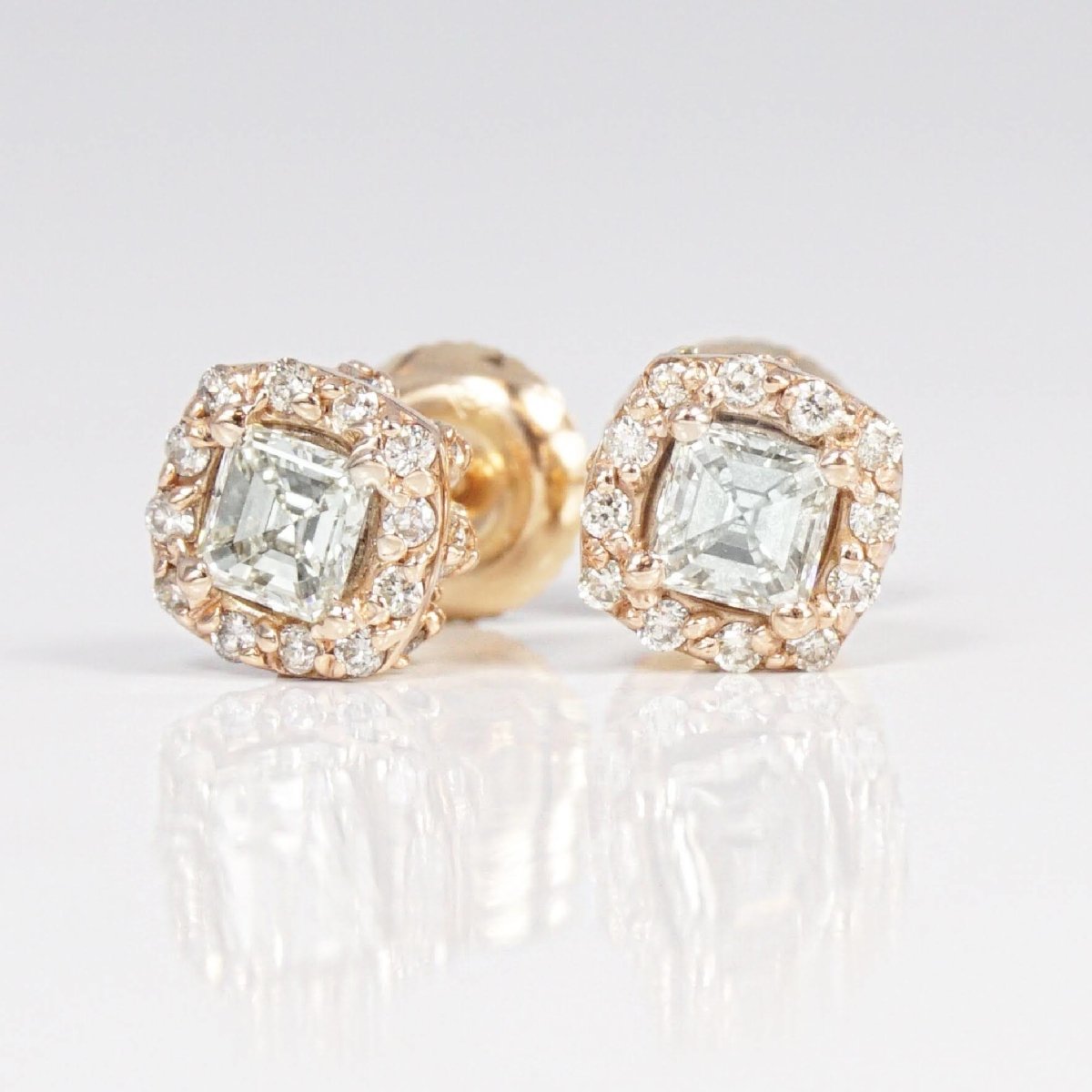 0.45-2.20 CT Round &amp; Ascher Cut Diamonds - Stud Earrings - Primestyle.com