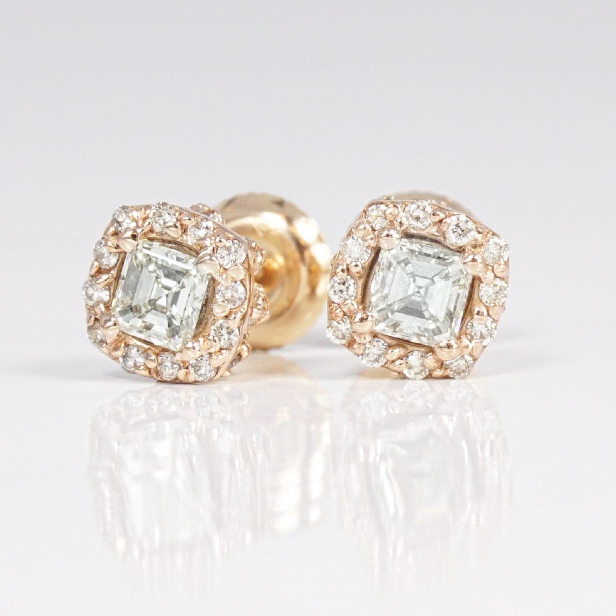 0.45-2.20 CT Round & Ascher Cut Diamonds - Stud Earrings - Primestyle.com