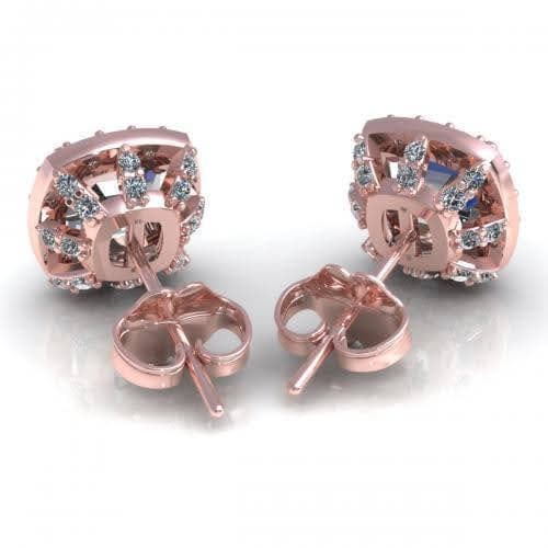 0.45-2.20 CT Round & Ascher Cut Diamonds - Stud Earrings