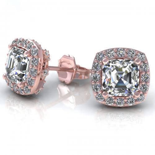 0.45-2.20 CT Round &amp; Ascher Cut Diamonds - Stud Earrings - Primestyle.com