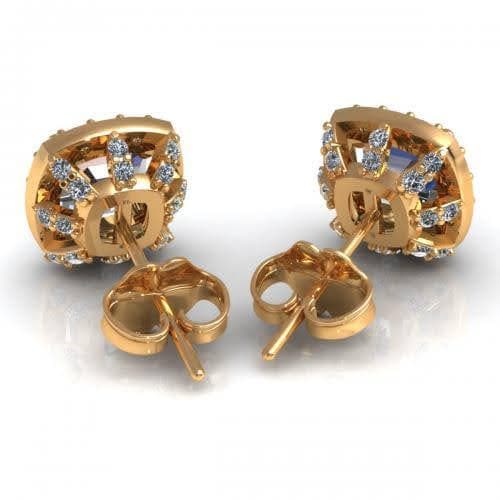 0.45-2.20 CT Round & Ascher Cut Diamonds - Stud Earrings - Primestyle.com