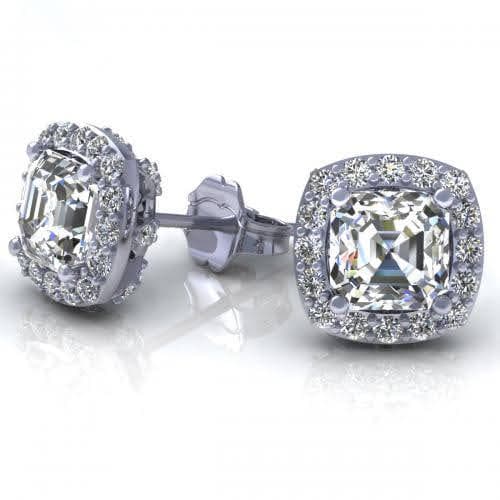 0.45-2.20 CT Round &amp; Ascher Cut Diamonds - Stud Earrings - Primestyle.com