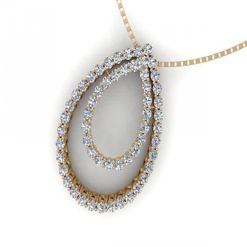 0.45 CT Round Cut Diamonds - Diamond Pendant - Primestyle.com