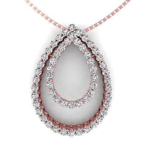 0.45 CT Round Cut Diamonds - Diamond Pendant - Primestyle.com