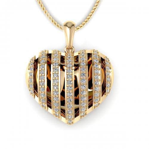 0.45 CT Round Cut Diamonds - Heart Pendant - Primestyle.com