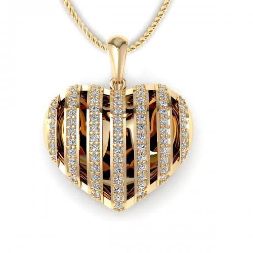 0.45 CT Round Cut Natural Diamonds - Heart Pendants - Primestyle.com