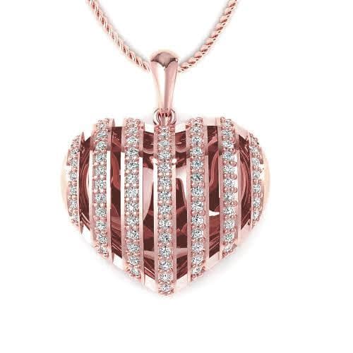 0.45 CT Round Cut Natural Diamonds - Heart Pendants - Primestyle.com