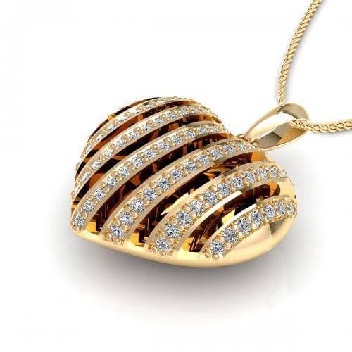 0.45 CT Round Cut Natural Diamonds - Heart Pendants