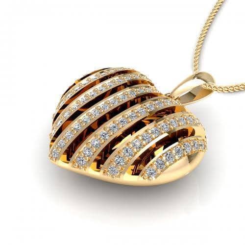 0.45 CT Round Cut Diamonds - Heart Pendant - Primestyle.com