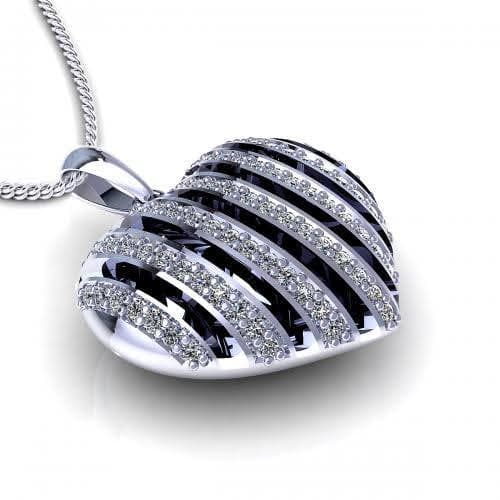 0.45 CT Round Cut Diamonds - Heart Pendant - Primestyle.com