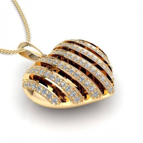 0.45 CT Round Cut Natural Diamonds - Heart Pendants - Primestyle.com