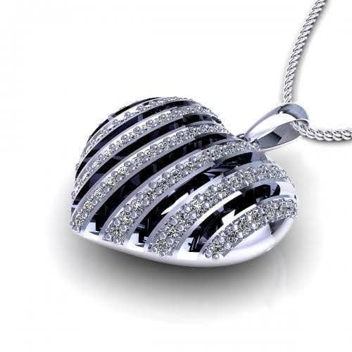 0.45 CT Round Cut Natural Diamonds - Heart Pendants