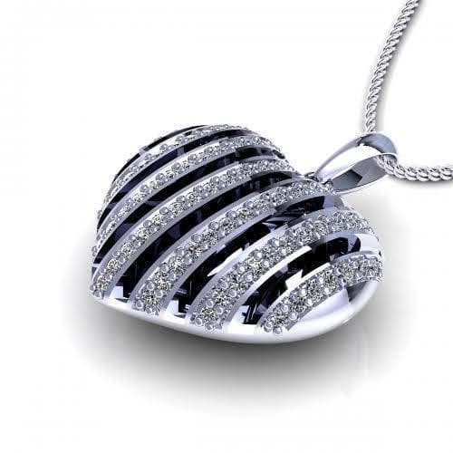 0.45 CT Round Cut Diamonds - Heart Pendant - Primestyle.com