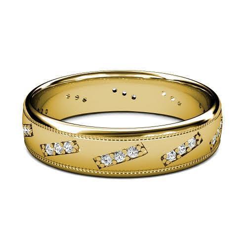 0.45 CT Round Cut Diamonds - Mens Wedding Band - Primestyle.com