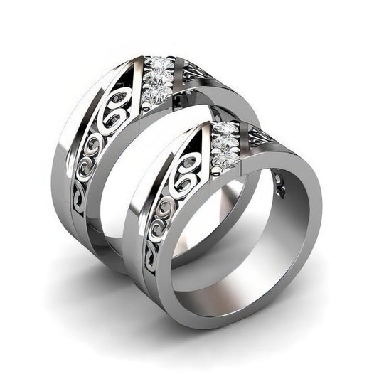 0.45 CT Round Cut Diamonds - Wedding Set