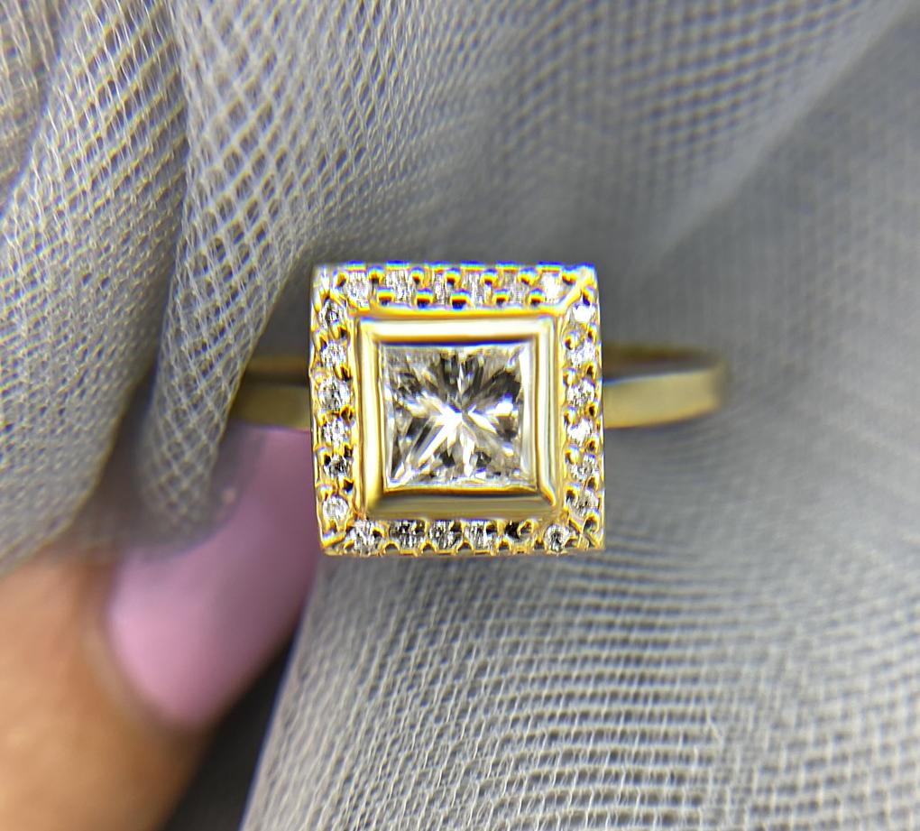 0.49-1.64 CT Princess & Round Cut Natural Diamonds - Engagement Ring