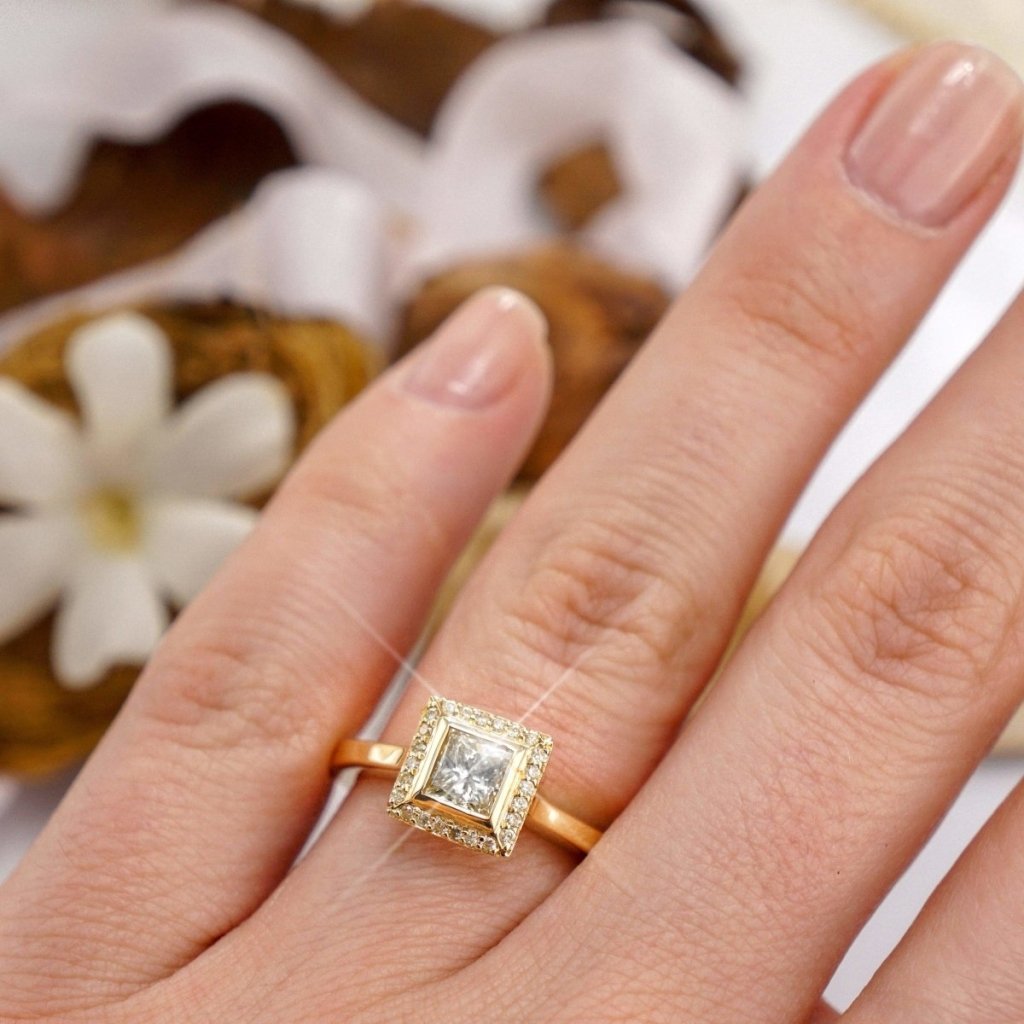 0.49 - 1.64 CT Princess & Round Cut Natural Diamonds - Engagement Ring - Primestyle.com