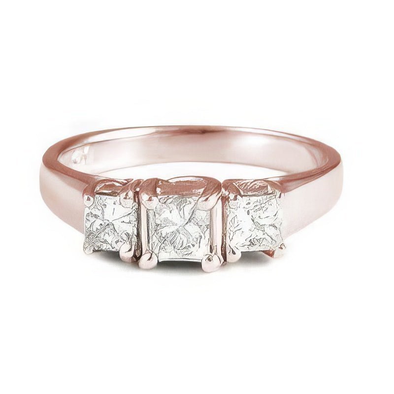 0.50-0.75 CT Princess Cut Natural Diamonds - Three Stone Rings