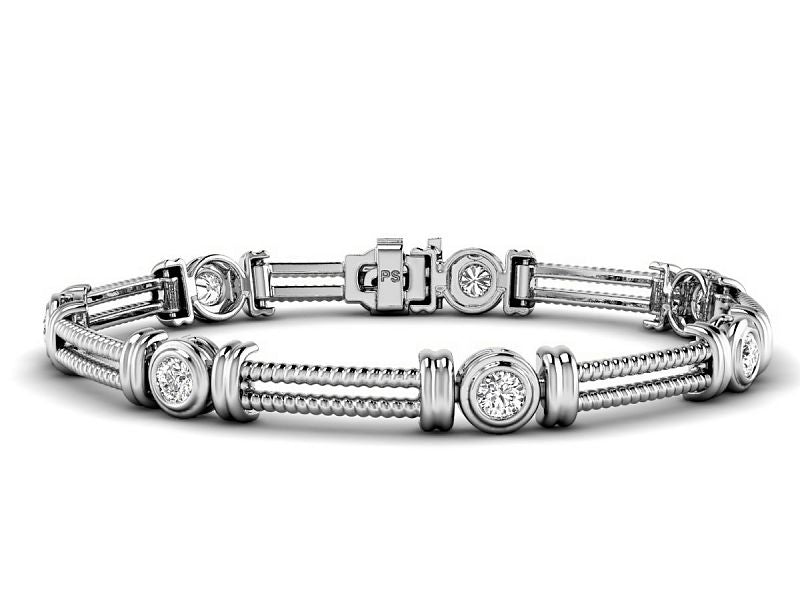 0.50-1.00 CT Round Cut Diamonds - Designer Bracelets