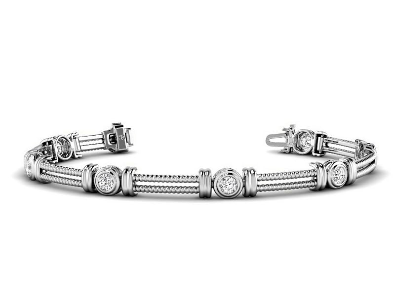 0.50-1.00 CT Round Cut Diamonds - Designer Bracelets