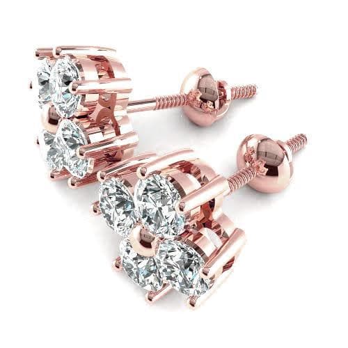 0.50-1.50 CT Round Cut Diamonds - Diamond Earrings - Primestyle.com