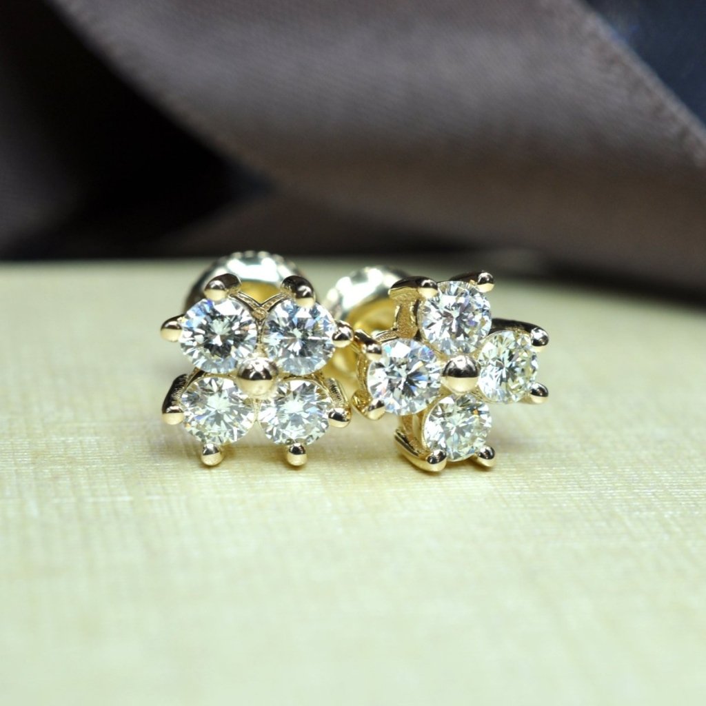 0.50 - 1.50 CT Round Cut Natural Diamonds - Diamond Earrings - Primestyle.com