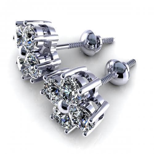 0.50-1.50 CT Round Cut Diamonds - Diamond Earrings - Primestyle.com