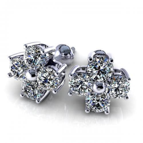 0.50-1.50 CT Round Cut Natural Diamonds - Diamond Earrings