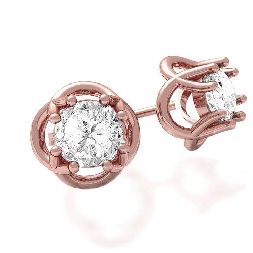 0.50-2.00 CT Round Cut Diamonds - Stud Earrings - Primestyle.com