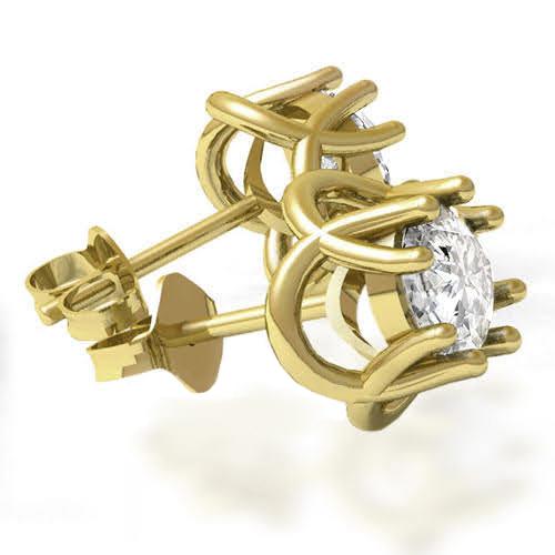 0.50-2.00 CT Round Cut Diamonds - Stud Earrings - Primestyle.com