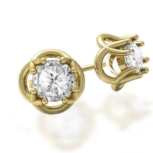 0.50-2.00 CT Round Cut Diamonds - Stud Earrings - Primestyle.com