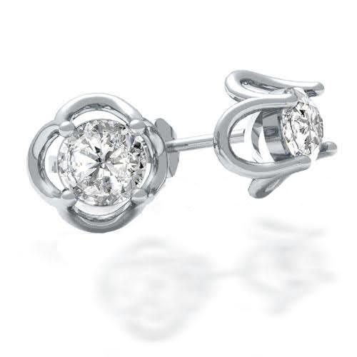 0.50-2.00 CT Round Cut Diamonds - Stud Earrings - Primestyle.com